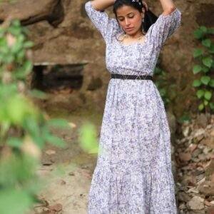 Lavender Floral Bow Dress