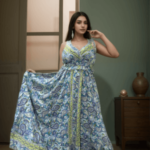 Aesthetic Fusion Strap Long Flowy Dress